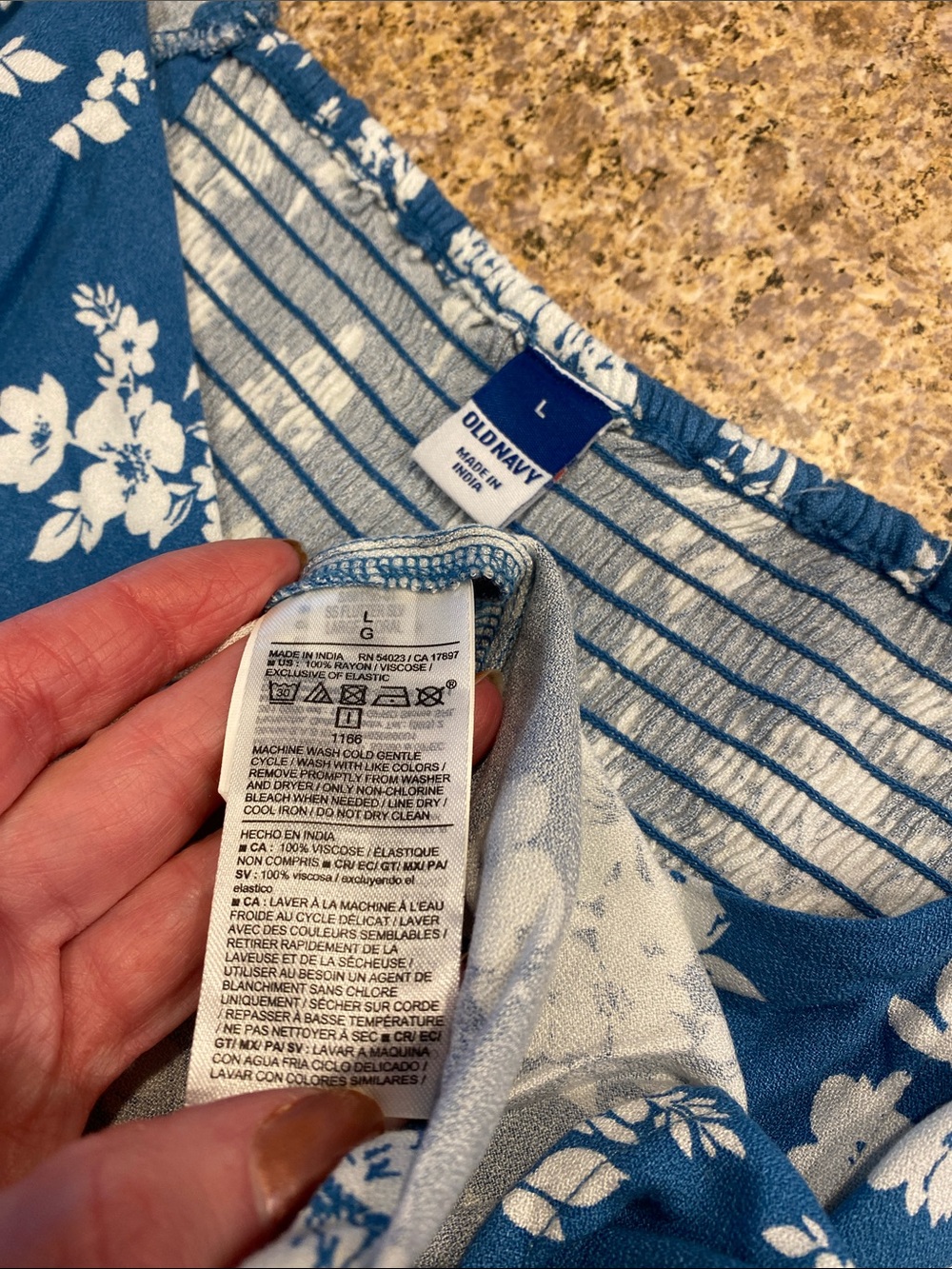 Old Navy Flutter Sleeve Floral Dress Large Blue Musty - Picture 3 of 15